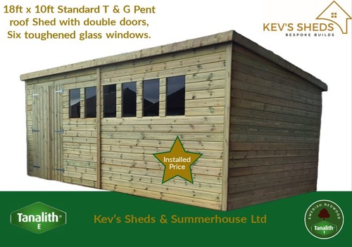 Shed 18ft 10ft pent - x,