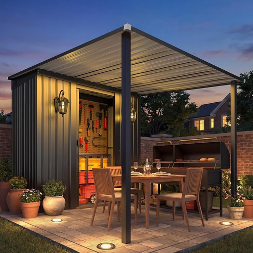 Metal lean to - lean-to, shed