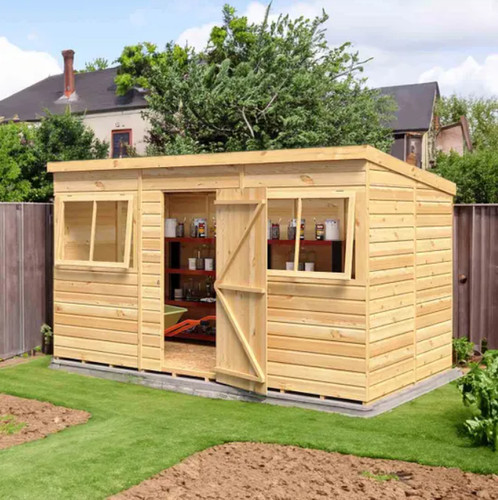 12x6 shiplap pent shed - shiplap, wooden
