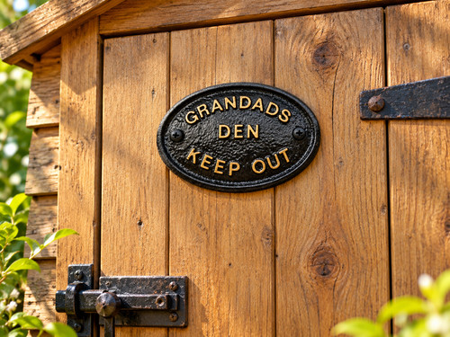 Grandads den keep out garden - grandads,