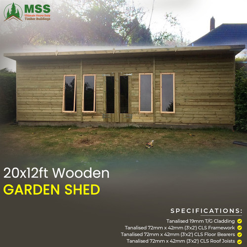 20x12 wooden garden shed - wooden,